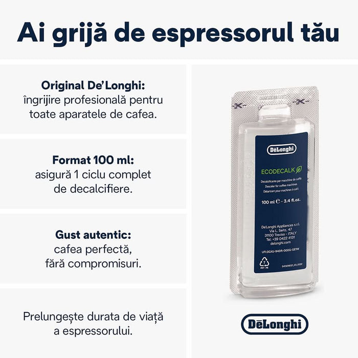 Decalcifiant DELONGHI EcoDecalk, 100ml WALTI