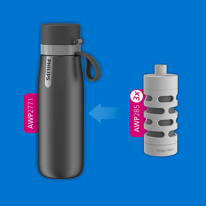 Sticla termica PHILIPS GoZero Daily 218598, 0.55l, gri-negru - WALTI WALTI