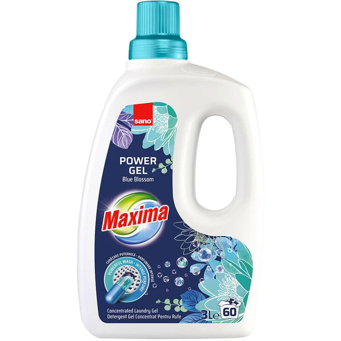 Detergent lichid SANO Maxima Power Gel Blue Blossom, 3 l, 60 spalari WALTI
