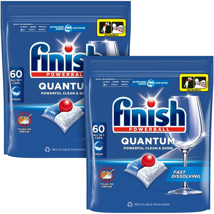 Pachet Detergent pentru masina de spalat vase Finish Quantum, 2x60 buc WALTI
