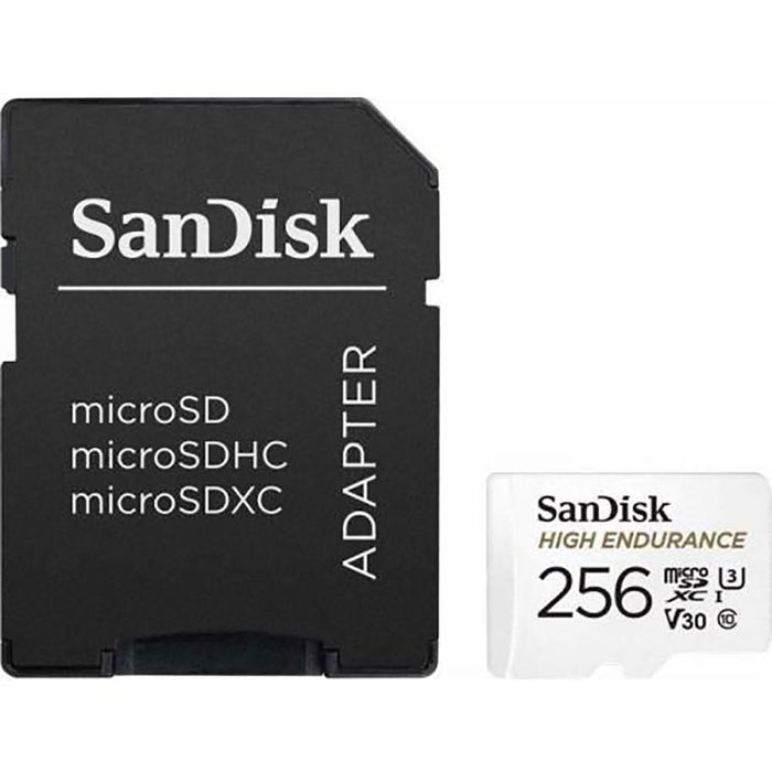 Card de memorie SANDISK High Endurance, microSDXC, 256GB, 100MB/s, clasa 10/U3/V30, UHS-I, adaptor WALTI