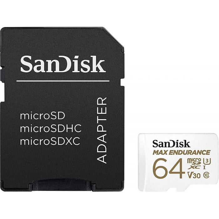 Card de memorie SANDISK Max Endurance, microSDXC, 64GB, 100MB/s, clasa 10/U3/V30, UHS-I, adaptor WALTI