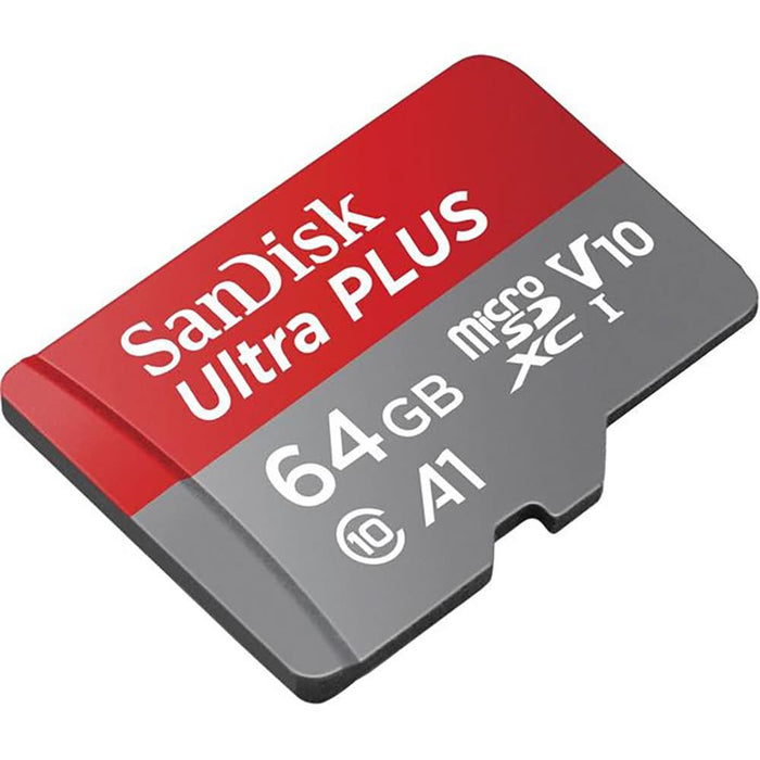 Card de memorie SANDISK Ultra Plus microSDXC, 64GB, 150MB/s, clasa 10/U1/A1, UHS-I, adaptor WALTI