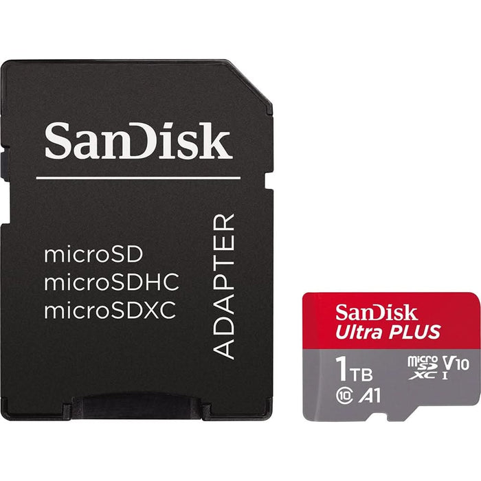 Card de memorie SANDISK Ultra Plus microSDXC, 1TB, 150MB/s, clasa 10/U1/A1, UHS-I, adaptor WALTI