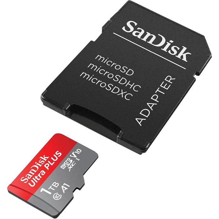 Card de memorie SANDISK Ultra Plus microSDXC, 1TB, 150MB/s, clasa 10/U1/A1, UHS-I, adaptor WALTI