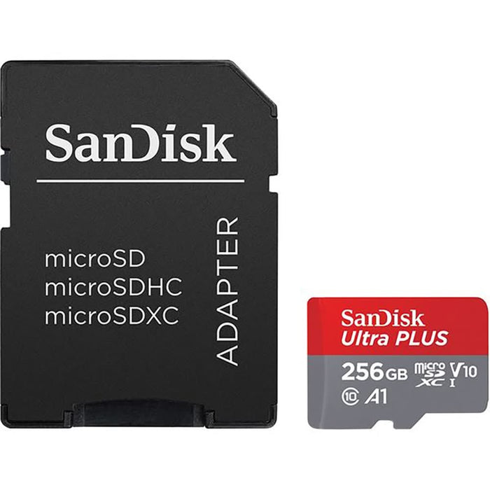 Card de memorie SANDISK Ultra Plus microSDXC, 256GB, 150MB/s, clasa 10/U1/A1, UHS-I, adaptor WALTI
