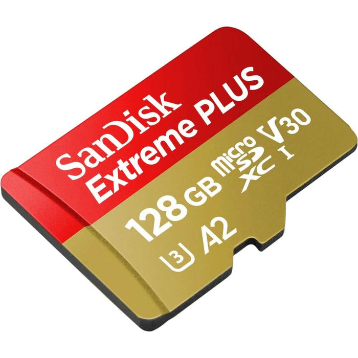 Card de memorie SANDISK Extreme Plus microSDXC UHS-I, 128GB, 200MB/s, C10, U3, V30, A2, adaptor WALTI