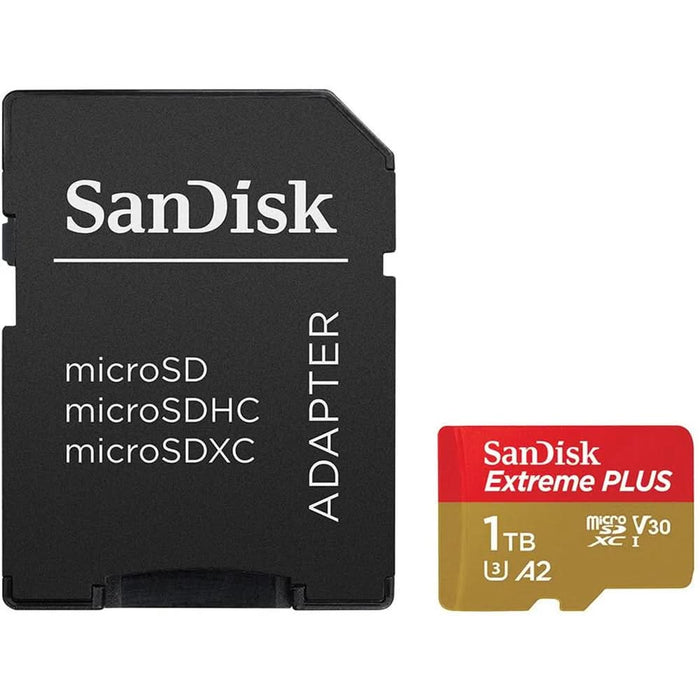 Card de memorie SANDISK Extreme Plus microSDXC UHS-I, 1TB, 200MB/s, C10, U3, V30, A2, adaptor WALTI