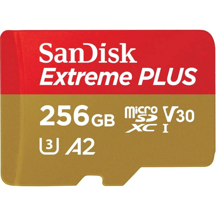 Card de memorie SANDISK Extreme Plus microSDXC UHS-I, 256GB, 200MB/s, C10, U3, V30, A2, adaptor WALTI