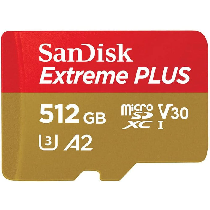 Card de memorie SANDISK Extreme Plus microSDXC UHS-I, 512GB, 200MB/s, C10, U3, V30, A2, adaptor WALTI