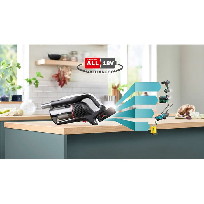 Aspirator vertical BOSCH Unlimited 9 BCS931WBA, 0.4l, 18V, autonomie max 60 min, alb-negru WALTI