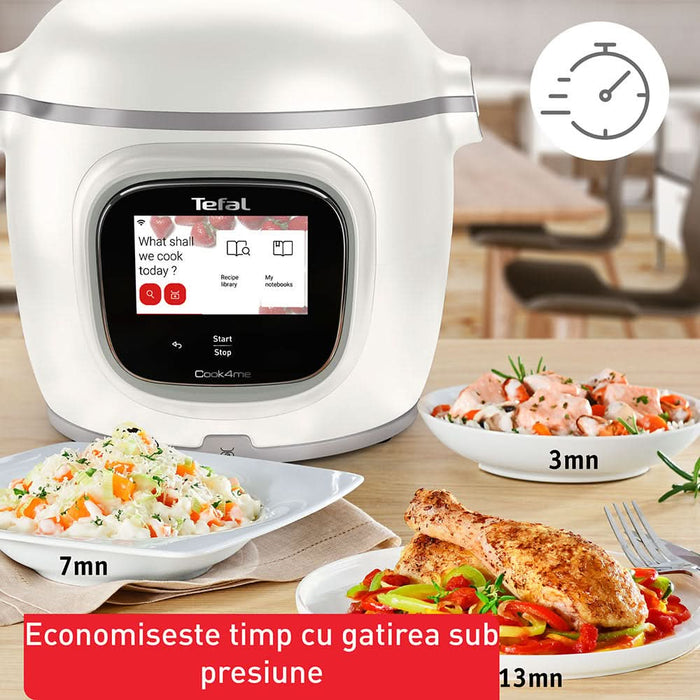 Multicooker TEFAL Cook4me Touch Pro CY9441F2, 6l, 1600W, 13 programe, alb WALTI