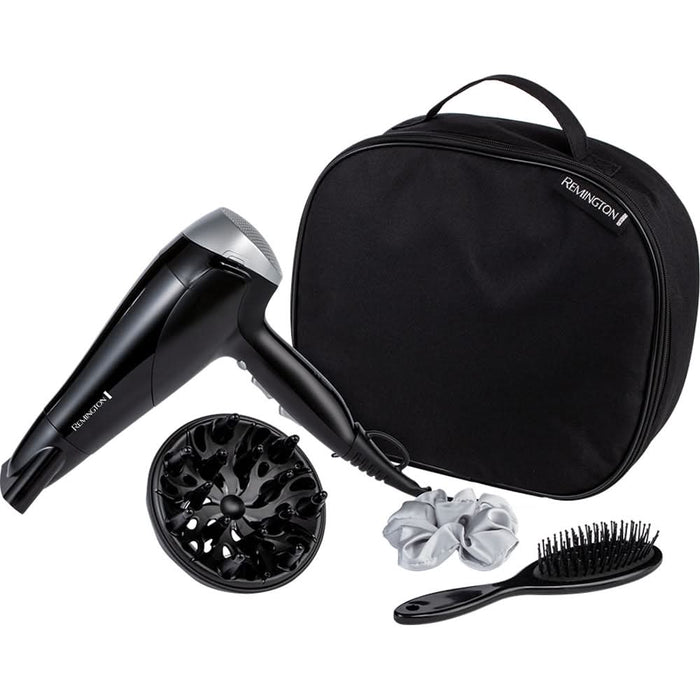Set REMINGTON Style Edition D3171GP: Uscator de par, 2200W, negru + Perie WALTI
