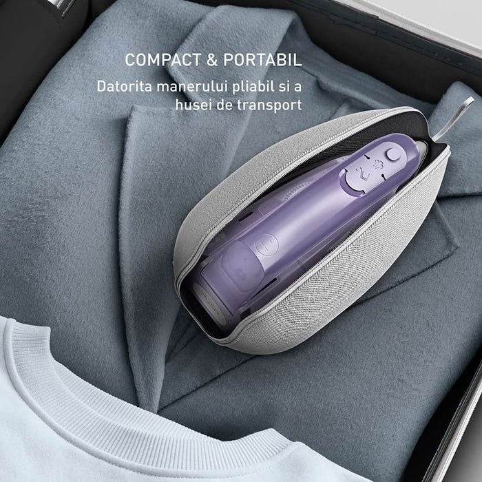 Fier de calcat TEFAL First Class DB1612E0, 1000W, 45g/min, talpa Microsteam 200, alb-violet WALTI