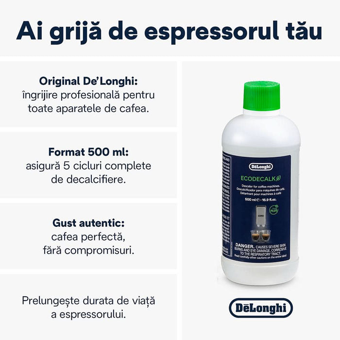 Decalcifiant DELONGHI EcoDecalk, 5 utilizari, 500ml WALTI