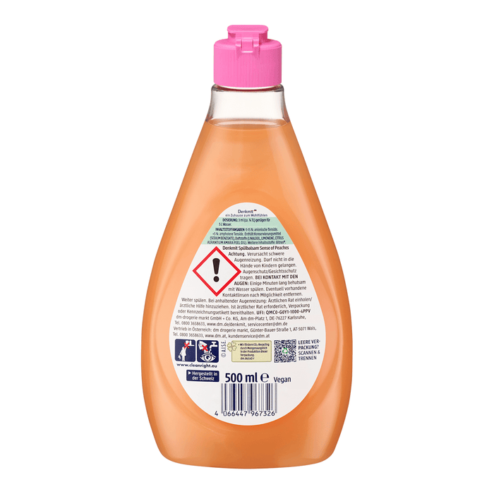Denkmit Detergent de vase cu balsam Sense of Peaches, 500 ml - WALTI WALTI