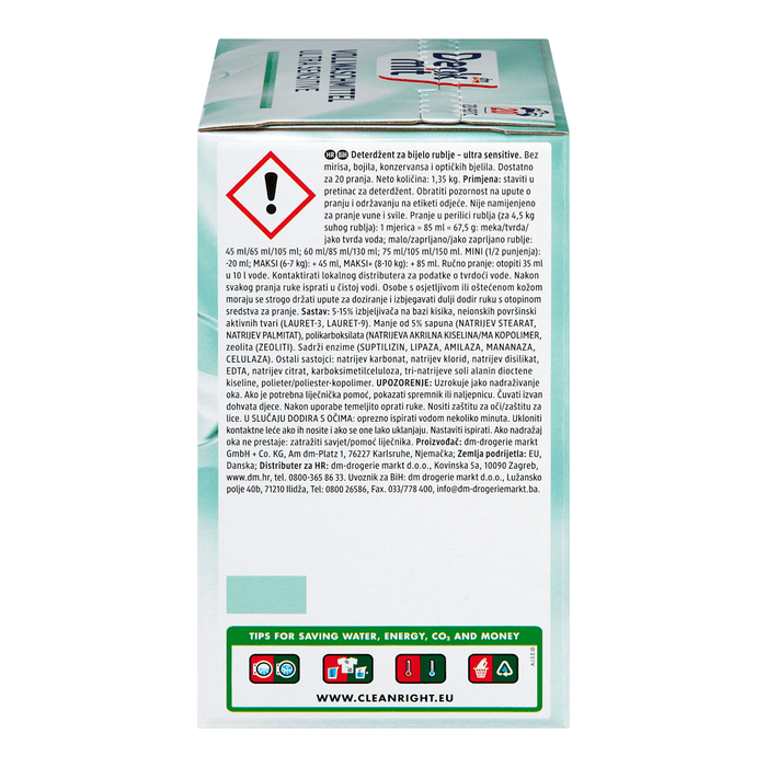 Denkmit Detergent pudră pentru rufe albe, 20 spălări, 1,35 Kg WALTI
