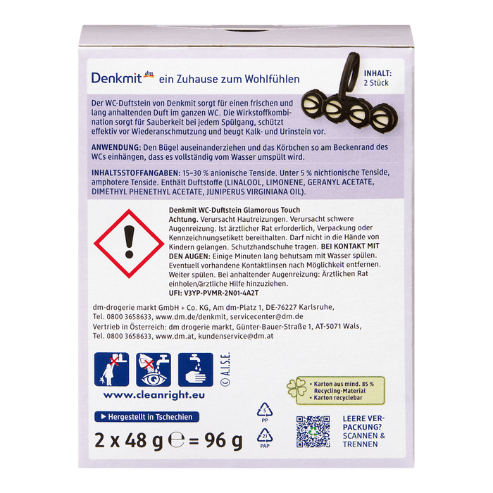 Denkmit Discuri pentru odorizarea toaletei Glamorous Touch, 96 g - WALTI WALTI
