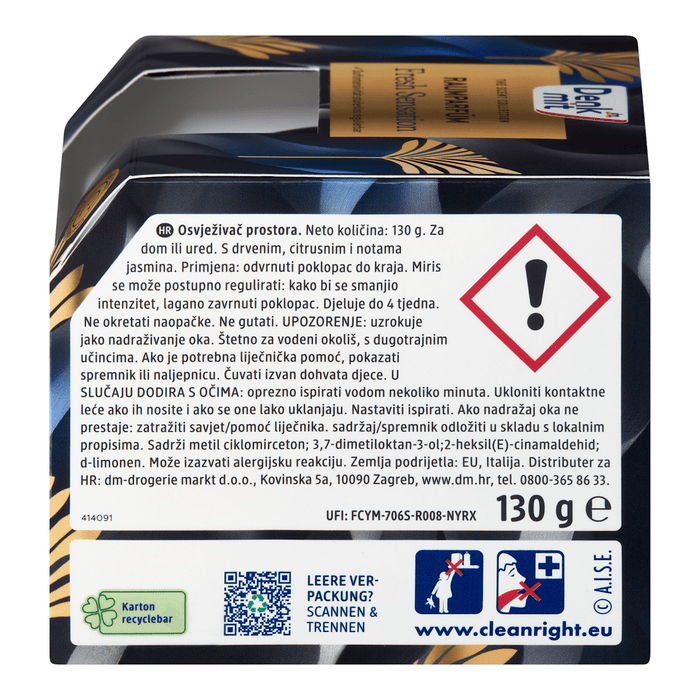 Denkmit Parfum pentru încăperi Fresh Sensation, 130 g - WALTI WALTI