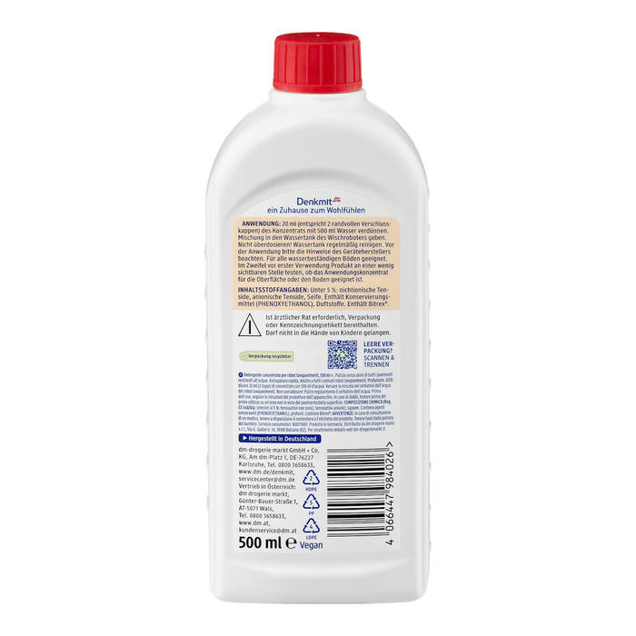 Denkmit Soluție de curățare concentrată pentru aspiratoare robot, 500 ml - WALTI WALTI
