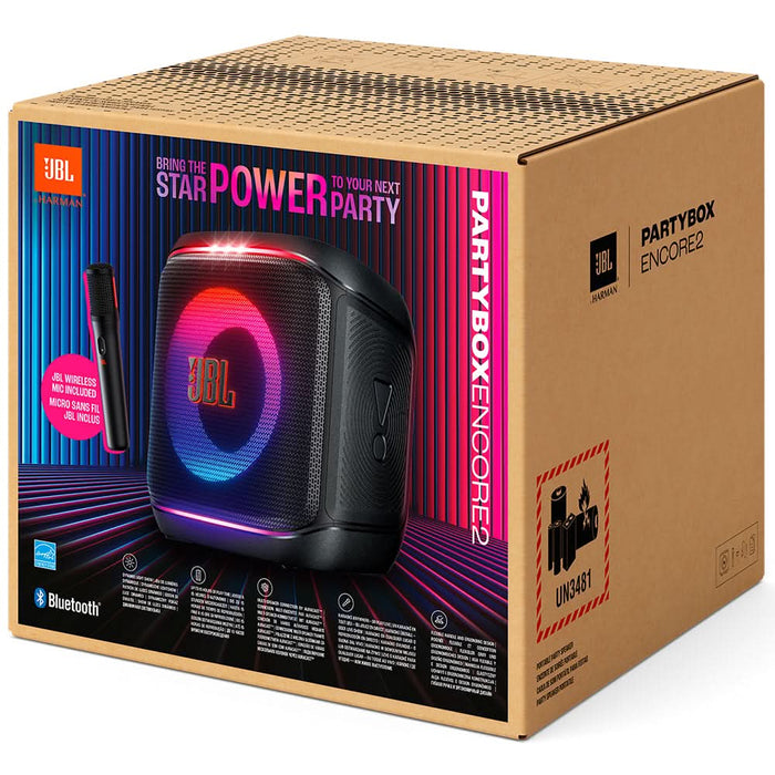 Boxa portabila JBL PartyBox Encore 2, 100W, Bluetooth, IPX4, Microfon wireless, negru WALTI