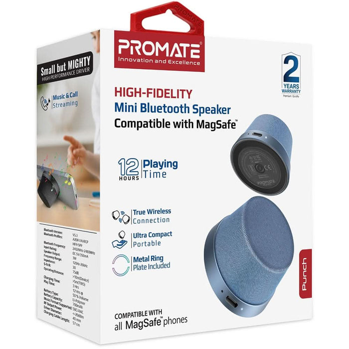 Boxa portabila PROMATE Punch, 3W, Bluetooth, Navy WALTI
