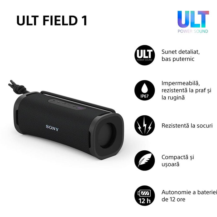 Boxa portabila SONY ULT FIELD 1 SRS-ULT10H, Bluetooth, IP67, Black WALTI