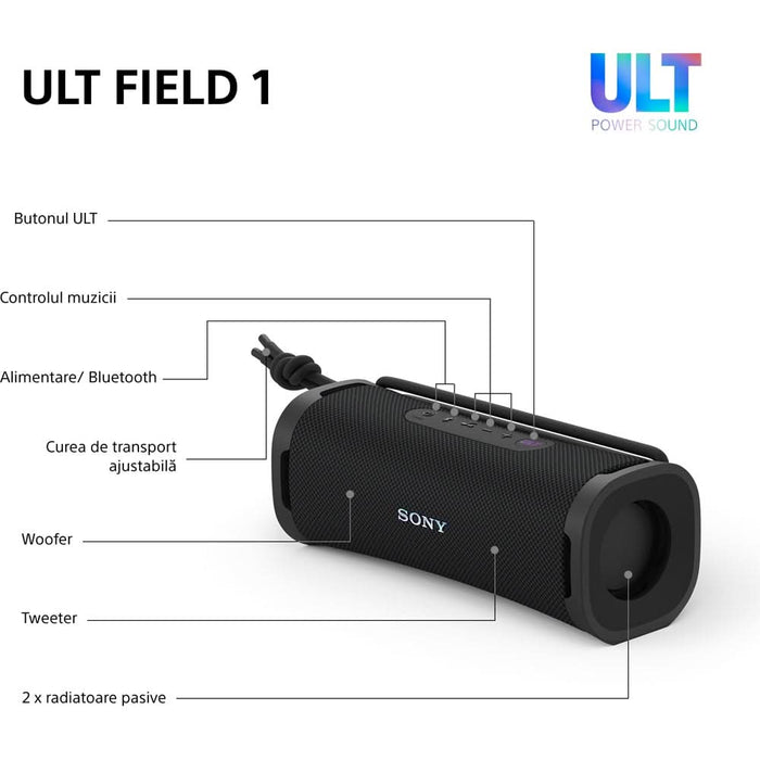 Boxa portabila SONY ULT FIELD 1 SRS-ULT10H, Bluetooth, IP67, Black WALTI