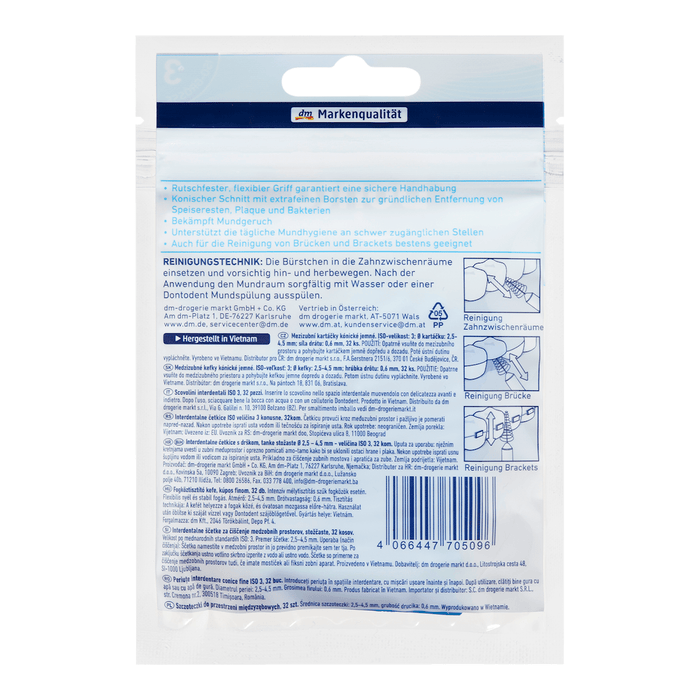 Dontodent Perii interdentare albastre 0,6 mm ISO 3, 32 buc WALTI