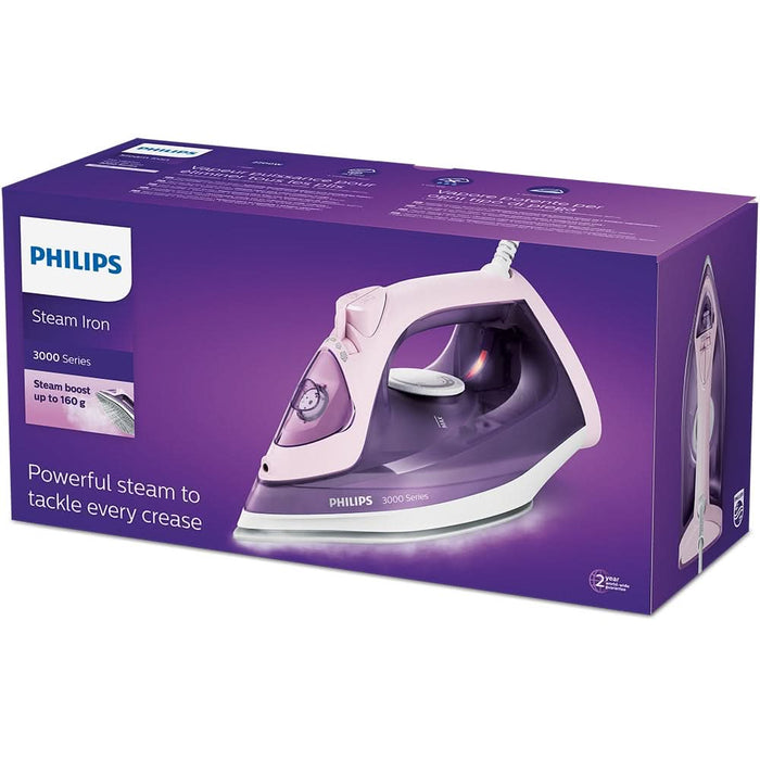 Fier de calcat PHILIPS Seria 3000 DST3020/30, 2200W, 160g/min, 300ml, talpa ceramica, violet-roz WALTI