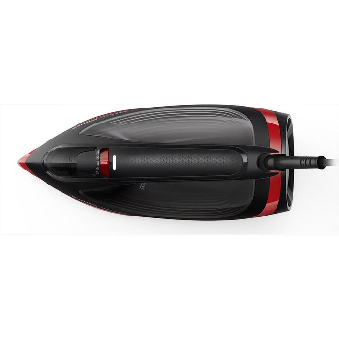 Fier de calcat PHILIPS Seria 6000 DST6130/40, 2800W, 220g/min, 220ml, talpa SteamGlide Plus, negru-rosu WALTI