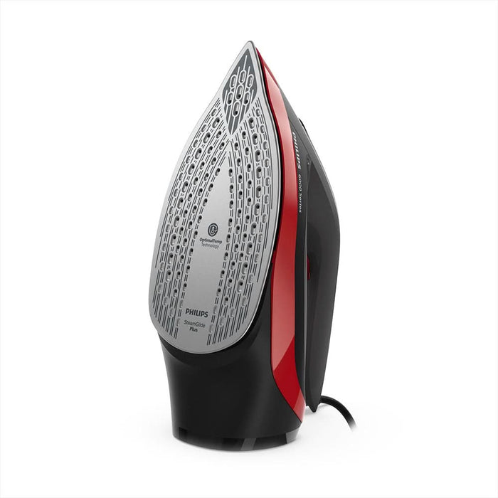 Fier de calcat PHILIPS Seria 6000 DST6130/40, 2800W, 220g/min, 220ml, talpa SteamGlide Plus, negru-rosu WALTI