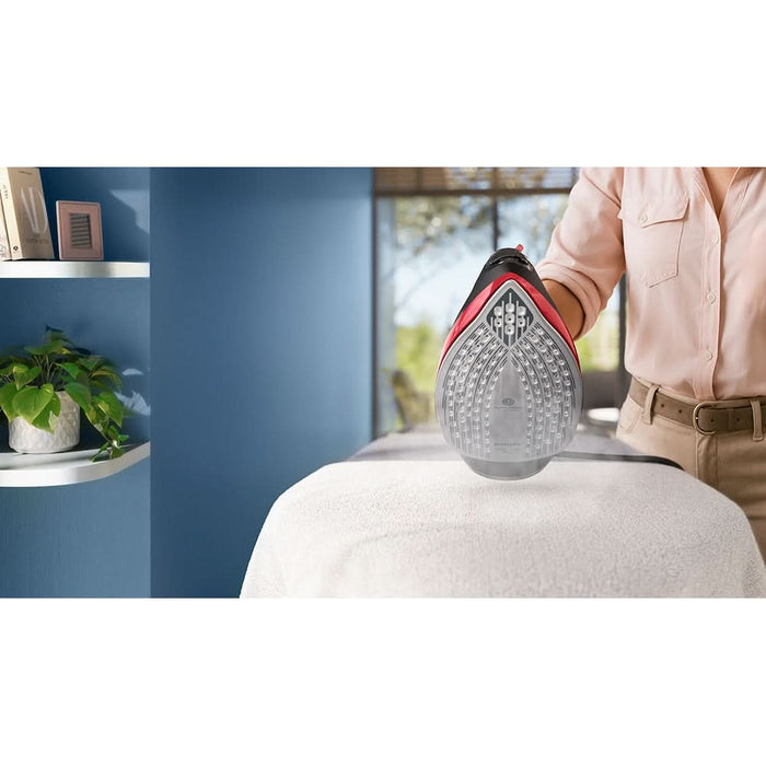 Fier de calcat PHILIPS Seria 6000 DST6130/40, 2800W, 220g/min, 220ml, talpa SteamGlide Plus, negru-rosu WALTI