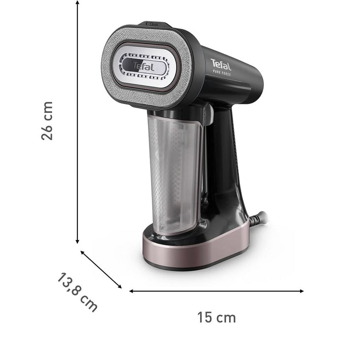 Aparat de calcat vertical TEFAL Pure Force DT8765E0, 1800W, 90g/min, 180ml, talpa ceramica, roz-gri WALTI