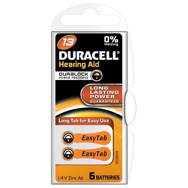 Baterii zinc-aer DURACELL DA 13 pentru aparat auditiv WALTI