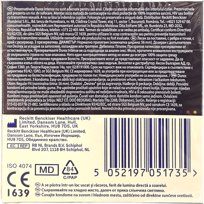 durex Prezervativ Intense orgasmic, 3 buc WALTI