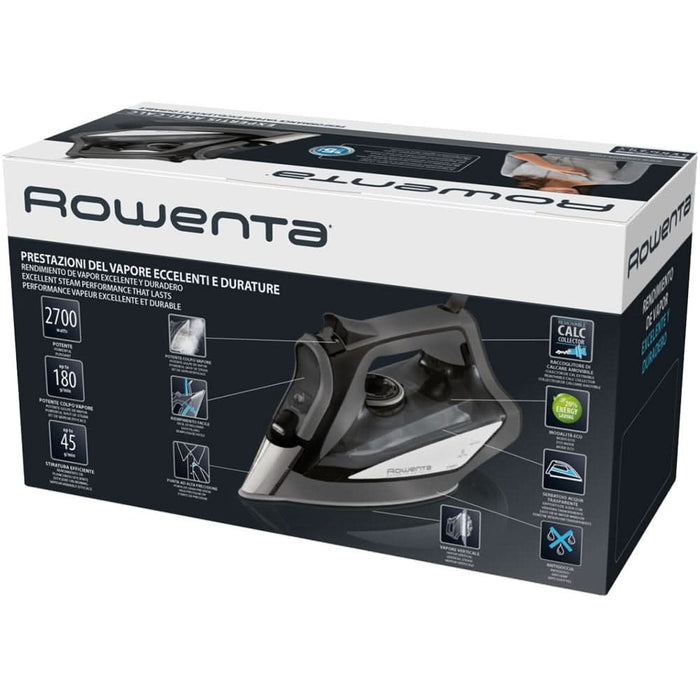 Fier de calcat ROWENTA Expertis DW7025D1, 2700W, 180g/min, 300ml, talpa Microsteam 400 Laser, negru WALTI