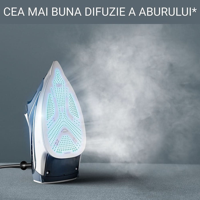 Fier de calcat ROWENTA Pro Master DW8221D1, 2800W, 200g/min, 310ml, talpa Microsteam 400 Laser, albastru inchis-argintiu WALTI