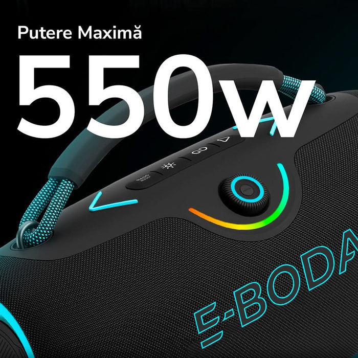 Boxa portabila E-BODA The Vibe 500 Arena, Bluetooth, 350W, IPX6, negru WALTI