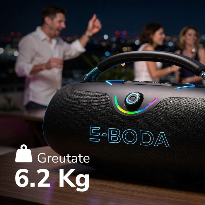 Boxa portabila E-BODA The Vibe 500 Arena, Bluetooth, 350W, IPX6, negru WALTI
