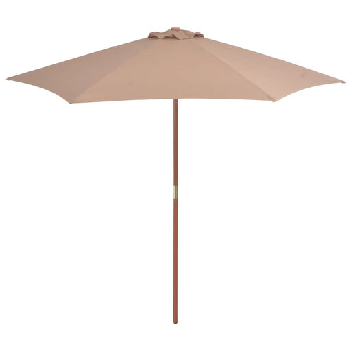 Umbrelă de Soare Exterior cu Stâlp de Lemn 270 cm Taupe - WALTI WALTI