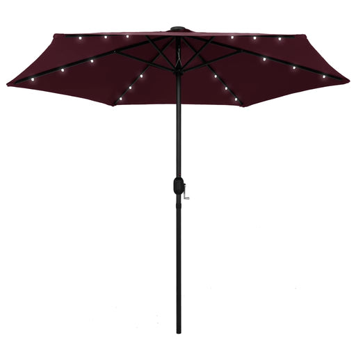 Umbrelă de soare cu lumini LED și stâlp de aluminiu 270 cm Bordeaux Red - WALTI WALTI