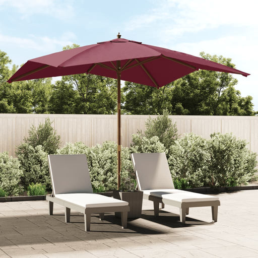 Umbrelă de grădină cu stâlp din lemn Bordeaux Red 300x300x273 cm - WALTI WALTI