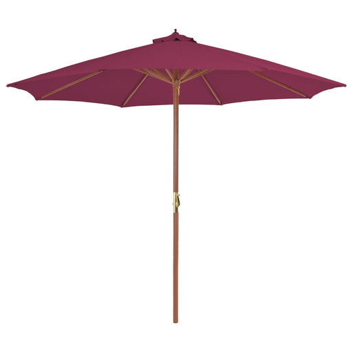 Umbrelă de soare exterior cu stâlp de lemn 300 cm Bordeaux Red - WALTI WALTI