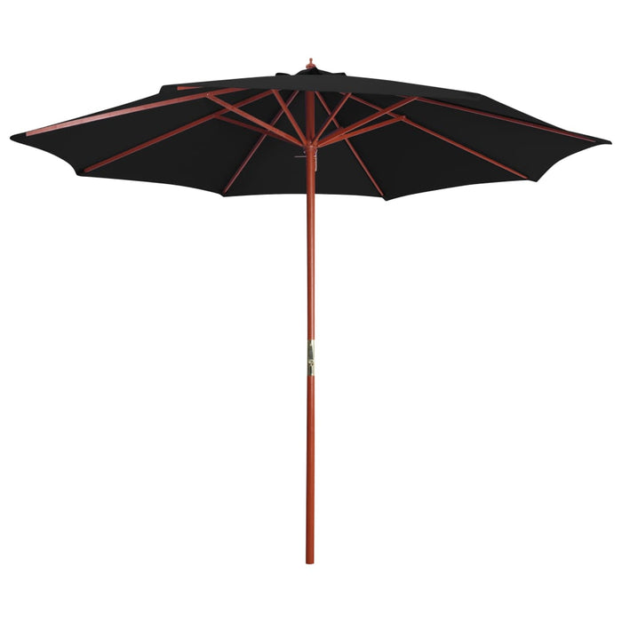 Umbrelă de soare cu stâlp din lemn 300x258 cm negru - WALTI WALTI