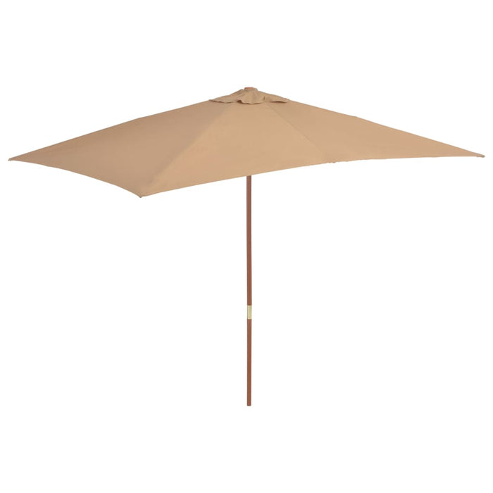 Umbrelă de Soare Exterior cu Stâlp de Lemn 200x300 cm Taupe - WALTI WALTI