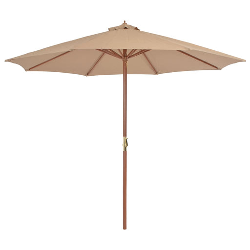 Umbrelă de Soare de Exterior cu Stâlp de Lemn 300 cm Taupe - WALTI WALTI