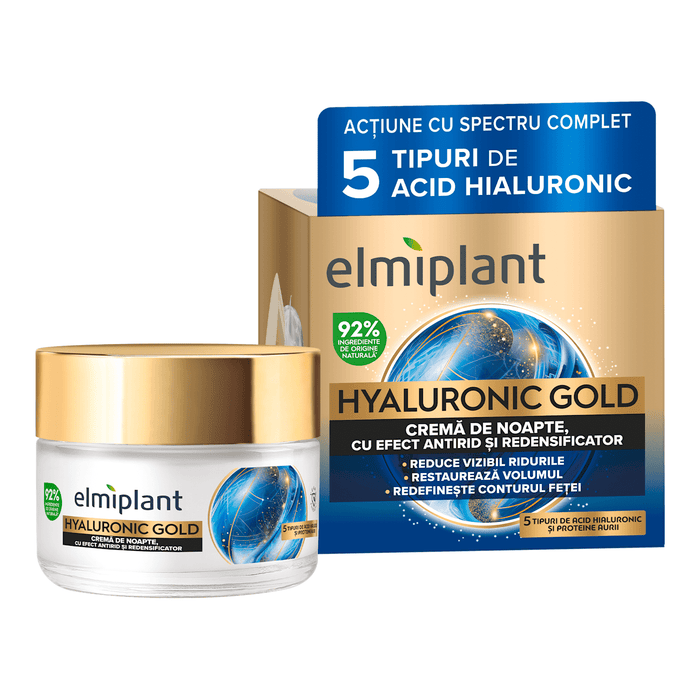 Elmiplant Hyaluronic Gold cremă antirid de noapte, 50 ml WALTI