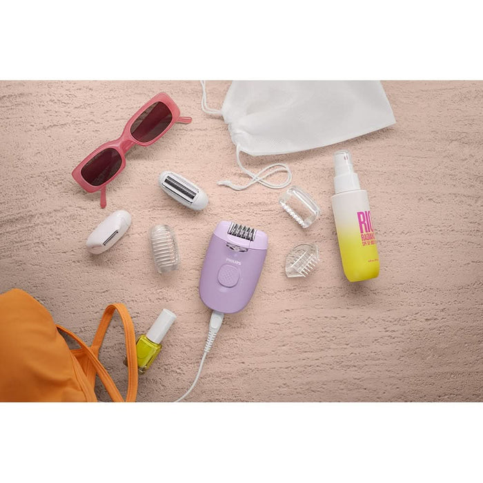 Epilator PHILIPS Seria 4000 BRE257/00, 2 viteze, 4 accesorii, retea, lila WALTI