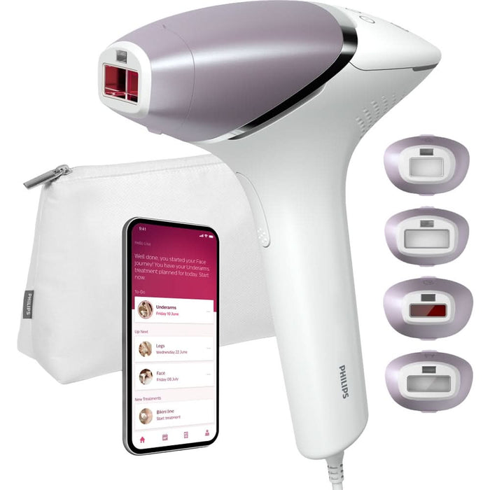 Epilator IPL PHILIPS Lumea Prestige Seria 8000 BRI947/00, 450.000 de impulsuri, 4 accesorii, senzor SmartSkin, retea, argintiu WALTI